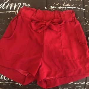 Polyester Red/Burgundy Shorts Fashionnova